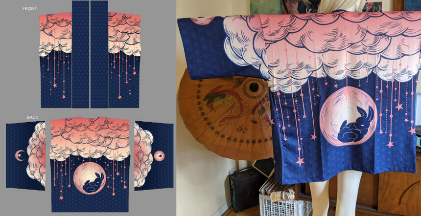 All-over print Haori Jacket