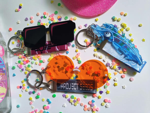 Acrylic Charm + Lanyard Combo Keychain